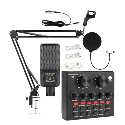 Podcast Condenser Microphone Kits Equipment Bundle with Live Sound Card And Stand Item | Buy Podcast Condenser Microphone Kits Equipment Bundle with Live Sound Card And Stand | SPOP Enterprise Global